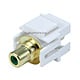 Keystone Jack - Modular RCA w/Green Center, Flush Type (White)