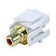 Keystone Jack - Modular RCA w/Red Center, Flush Type (White)