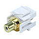 Keystone Jack - Modular RCA w/White Center, Flush Type (White)