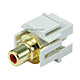 Keystone Jack - Modular RCA w/Red Center, Flush Type (Ivory)
