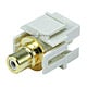 Keystone Jack - Modular RCA w/White Center, Flush Type (Ivory)