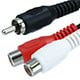 6in RCA Plug to 2 RCA Jack Cable, Black
