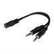 6in 3.5mm Stereo Jack to Two 3.5mm Stereo Plug Cable