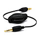 2.5ft Retractable 3.5mm Audio Cable - Black