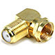 F Type Right Angle Female to Male Adapter - Gold Plated