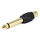 Monoprice 1/4in (6.35mm) TS Mono Plug to RCA Jack Adapter, Gold Plated (Yellow plastic center)