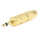 Metal 3.5mm TS Mono Plug to 1/4in (6.35mm) TS Mono Jack Adapter, Gold Plated