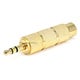 Metal 3.5mm TRS Stereo Plug to 1/4in (6.35mm) TS Mono Jack Adapter, Gold Plated