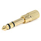 Metal 1/4in (6.35mm) TRS Stereo Plug to 3.5mm TRS Stereo Jack Adapter, Gold Plated