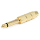 Monoprice Metal 1/4in (6.35mm) TS Mono Plug to 1/4in (6.35mm) TRS Stereo Jack Adapter, Gold Plated