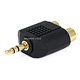 3.5mm Stereo Plug to 2 RCA Jack Splitter Adapter - Gold Plated