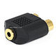 3.5mm Mono Jack to 2 RCA Jack Splitter Adapter - Gold Plated