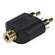 3.5mm Stereo Jack to 2 RCA Plug Splitter Adapter - Gold Plated