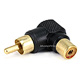 Monoprice RCA Plug to RCA Jack Adapter, Gold Plated (Right Angle)(Limit 20 per Customer)