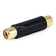 Monoprice 41mm Long RCA Jack to RCA Jack Adapter, Gold Plated