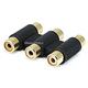 3x RCA Jack to 3x RCA Jack Adapter, Gold Plated