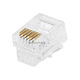 6P6C RJ12 Plug for Flat Stranded Phone Cable, 50 pcs/pack