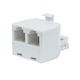 Monoprice 6P4C T Adapter, 1x Male to 2x Female, White(Limit 20 per Customer)