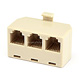 Monoprice 6P4C T Adapter, 1x Male to 3x Female