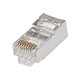 8P8C RJ45 Shielded Plug for Stranded Cat6 Ethernet Cable, 100 pcs/pack