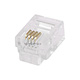 6P4C RJ11 Plug for Round Stranded Phone Cable, 50 pcs/pack