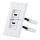 2-port 2-piece Inset Wall Plate with 4in Built-in Flexible High Speed HDMI Cable With Ethernet, White