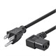 Monoprice Power Cord - NEMA 5-15P to IEC-320-C13 (Right Angle), 18AWG, 10A, 125V, 3-Prong, Black, 6ft