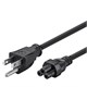 3ft 18AWG Grounded AC Power Cord, 10A (NEMA 5-15P to IEC-320-C5)