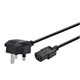 6ft 18AWG England Power Cord Cable - H05VV-F NEMA C13 - Black