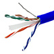 Monoprice Cat6 Ethernet Bulk Cable - Solid, 550Mhz, STP, CMG, Pure Bare Copper Wire, 24AWG, 1000ft, Blue