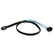 0.75m 30AWG Internal Mini SAS 36pin (SFF-8087) Male w/ Latch to SATA 7pin Female (x4) Forward Breakout Cable - Black