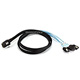 1m 30AWG Internal Mini SAS 36pin (SFF-8087) Male w/ Latch to SATA 7pin Female (x4) Forward Breakout Cable - Black