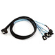 1m 28AWG Internal Mini SAS 36pin (SFF-8087) Male (90 Degree) to SATA 7pin Female w/ Latch (x4) Forward Breakout Cable - Black