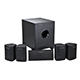 Monoprice 5.1 Channel Home Theater Satellite Speakers & Subwoofer - Black