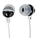 Monoprice Button Design Noise Isolating Earbuds Headphones - Black & White