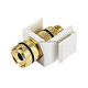 Keystone Jack - Banana Jack w/Black Ring (Screw Type) - White