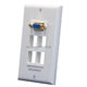 Wall Plate for Keystone, 4 Hole with Built-in VGA Coupler (Gold Plated)