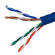 Cat5e Ethernet Bulk Cable - Solid, 350Mhz, UTP, CMR, Riser Rated, Pure Bare Copper Wire, 24AWG, 1000ft, Blue