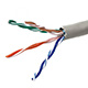 Cat5e Ethernet Bulk Cable - Solid, 350Mhz, STP, CM, Pure Bare Copper Wire, 24AWG, 1000ft, Gray