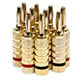 Monoprice 5 PAIRS Of High-Quality Gold Plated Speaker Banana Plugs, Closed Screw Type