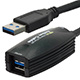USB-A to USB-A Female 3.0 Extension Cable - Active, Black, 15ft