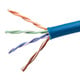 Cat5e Ethernet Bulk Cable - Solid, 350Mhz, UTP, CMP, Plenum, Pure Bare Copper Wire, 24AWG, No Logo, 1000ft, Blue