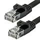 Cat5e Ethernet Patch Cable - Snagless RJ45, Flat,Stranded, 350Mhz, UTP, Pure Bare Copper Wire, 30AWG, 5ft, Black