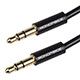3ft Coiled 3.5mm Male To 3.5mm Male Stereo Audio Cable - Black