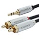 6ft Designed for Mobile 3.5mm Stereo Male to RCA Stereo Male (Gold Plated) - Black