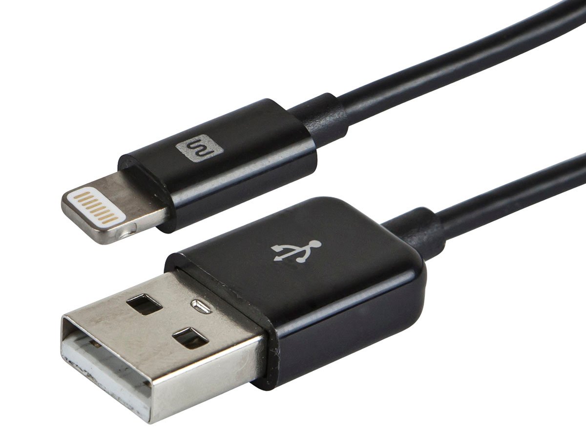 Monoprice Apple Certified Lightning to USB Charge & Sync Cable, 6ft Black - main image