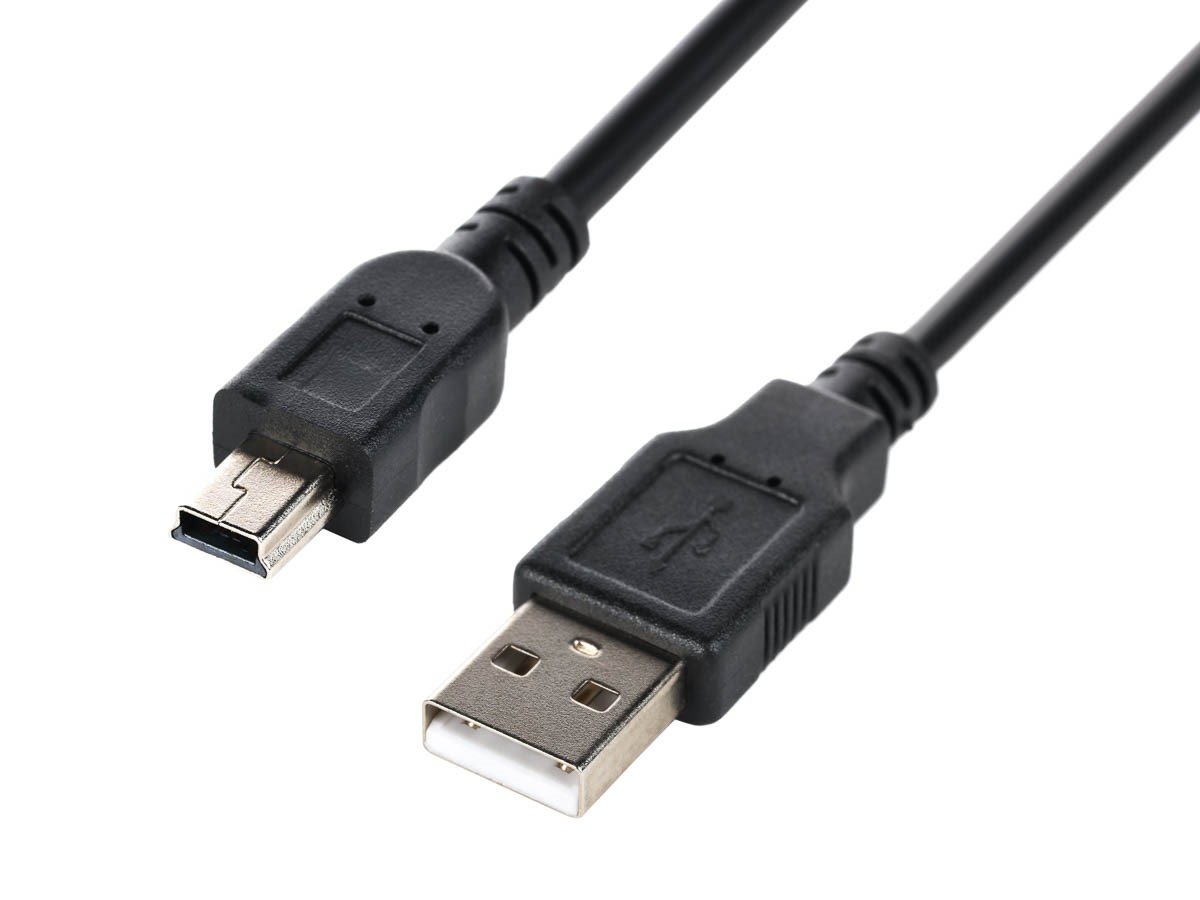 Monoprice USB-A to Mini-B 2.0 Cable - 5-Pin, 28/28AWG, Black, 6ft - main image