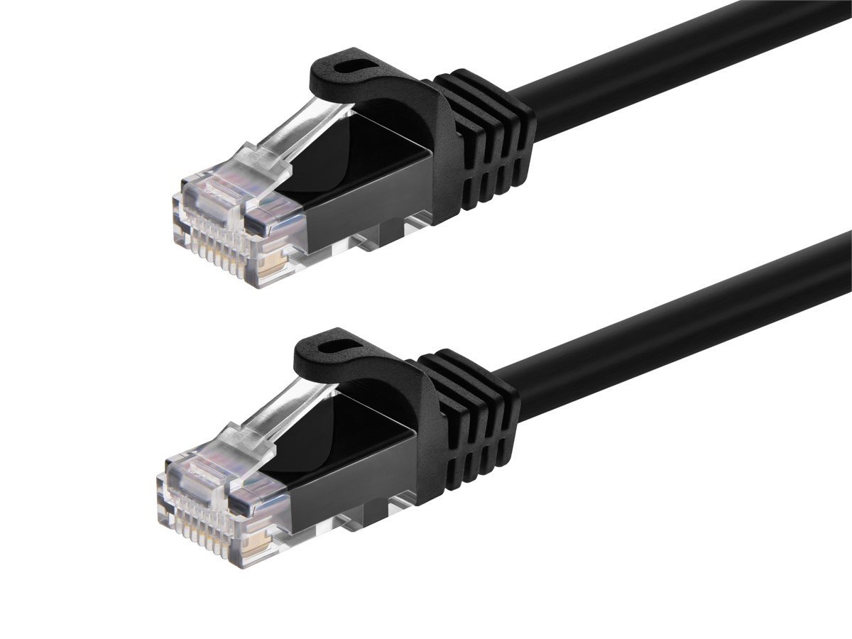 Photos - Ethernet Cable Monoprice Cat6 6in Black Patch Cable, UTP, 24AWG, 550MHz, Pure B 