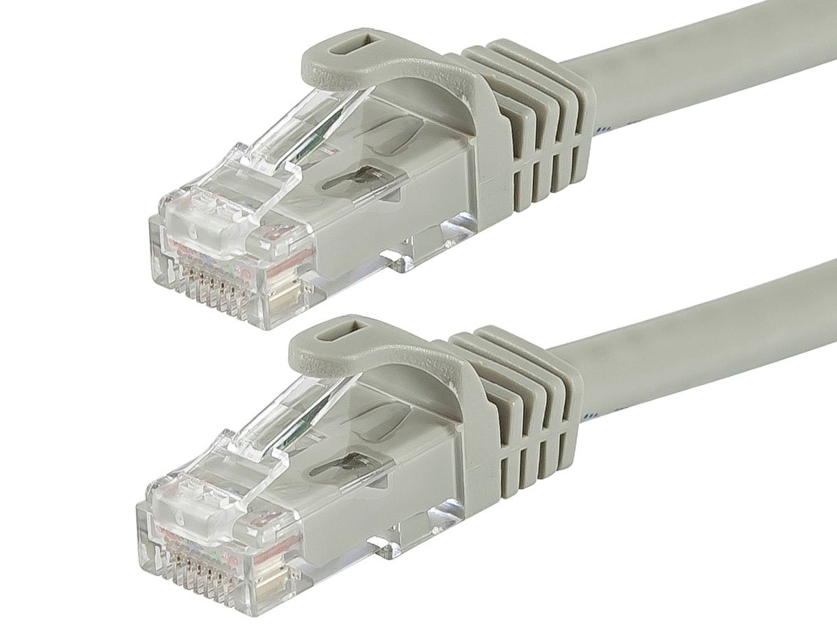 Monoprice FLEXboot Cat6 Ethernet Patch Cable - Snagless RJ45, Stranded, 550MHz, UTP, Pure Bare Copper Wire, 24AWG, 0.5ft, Gray - main image