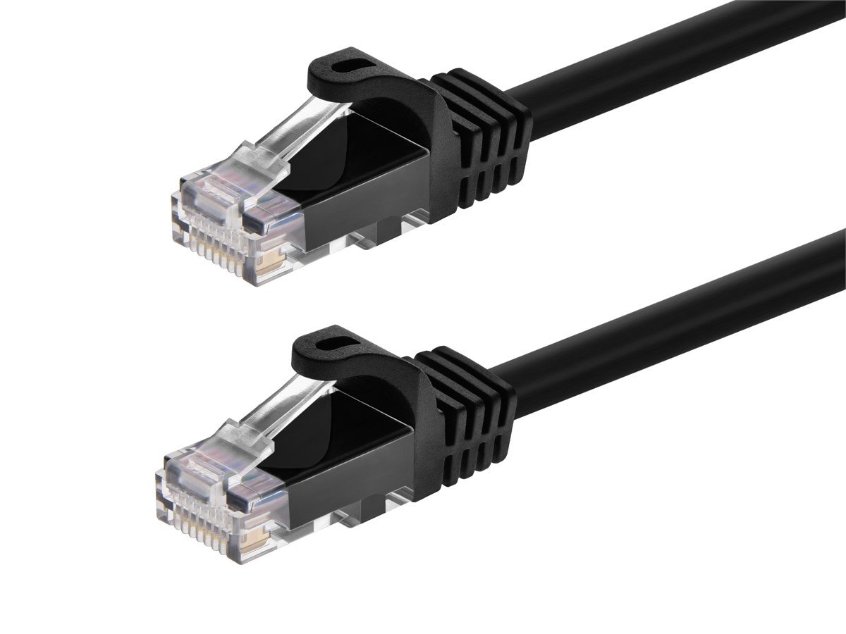 Photos - Ethernet Cable Monoprice Cat5e 10ft Black Patch Cable, UTP, 24AWG, 350MHz, Pure 